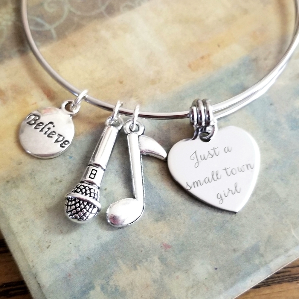 Just a Small Town Girl Charm Bracelet Steve Perry Journey Music Jewelry Handmade